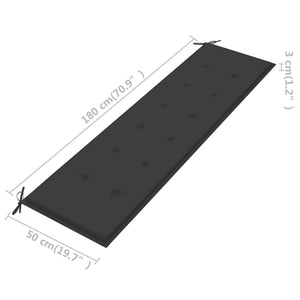 vidaXL Garden Bench with Anthracite Cushion 175 cm Solid Teak Wood