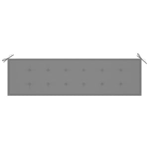 vidaXL Garden Bench with Grey Cushion 175 cm Solid Teak Wood