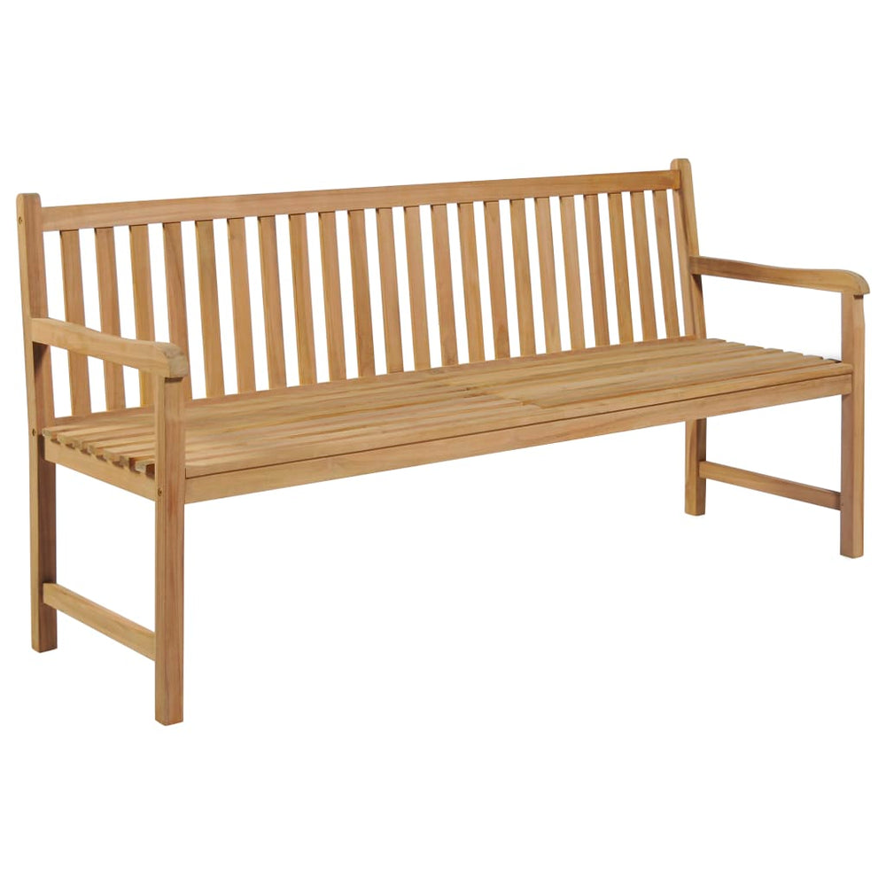 vidaXL Garden Bench with Beige Cushion 175 cm Solid Teak Wood