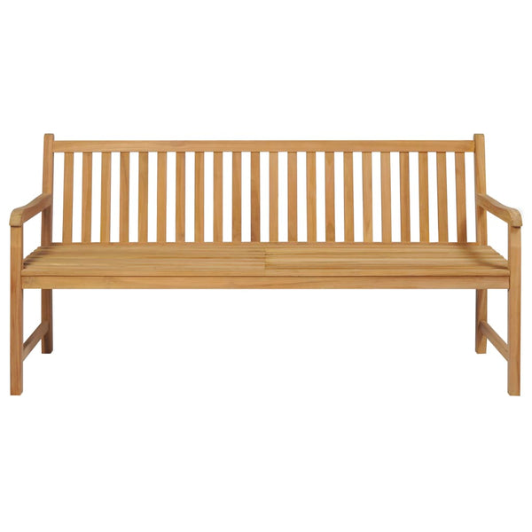 vidaXL Garden Bench with Red Cushion 175 cm Solid Teak Wood
