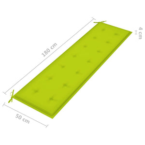 vidaXL Garden Bench with Light Green Cushion 175 cm Solid Teak Wood
