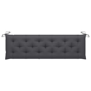vidaXL Garden Bench with Anthracite Cushion 175 cm Solid Teak Wood