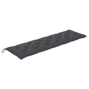 vidaXL Garden Bench with Anthracite Cushion 175 cm Solid Teak Wood