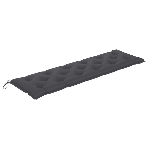 vidaXL Garden Bench with Anthracite Cushion 175 cm Solid Teak Wood