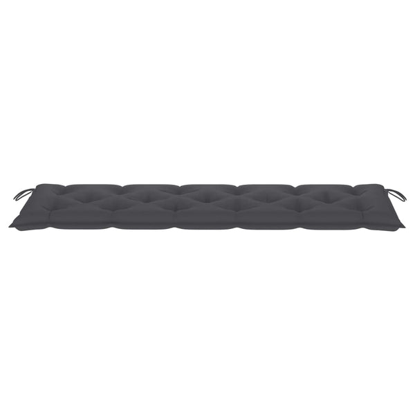 vidaXL Garden Bench with Anthracite Cushion 175 cm Solid Teak Wood