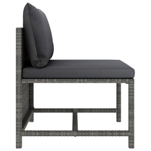 vidaXL 3-Piece Garden Lounge Set with Cushions Poly Rattan Grey