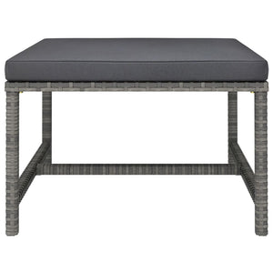 vidaXL 3-Piece Garden Lounge Set with Cushions Poly Rattan Grey