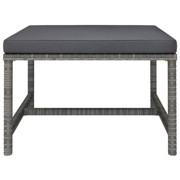 vidaXL 3-Piece Garden Lounge Set with Cushions Poly Rattan Grey