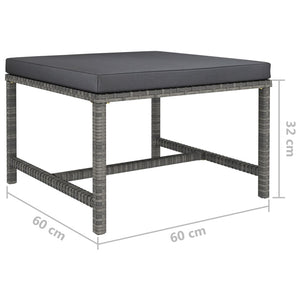 vidaXL 5-piece Garden Lounge Set with Cushions Poly Rattan Grey