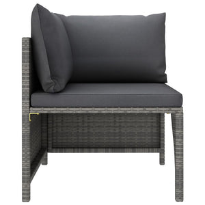 vidaXL 5-piece Garden Lounge Set with Cushions Poly Rattan Grey