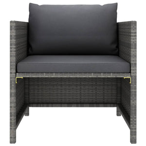 vidaXL 5-piece Garden Lounge Set with Cushions Poly Rattan Grey
