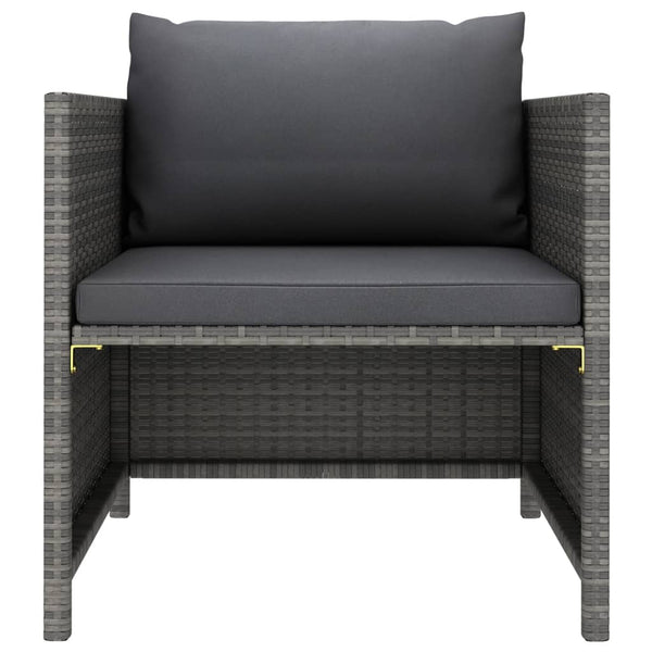 vidaXL 5-piece Garden Lounge Set with Cushions Poly Rattan Grey
