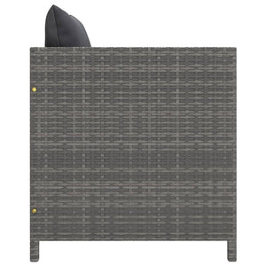 vidaXL 5-piece Garden Lounge Set with Cushions Poly Rattan Grey