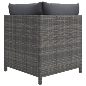 vidaXL 5-piece Garden Lounge Set with Cushions Poly Rattan Grey