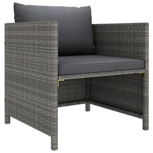 vidaXL 5-piece Garden Lounge Set with Cushions Poly Rattan Grey
