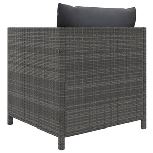 vidaXL 5-piece Garden Lounge Set with Cushions Poly Rattan Grey