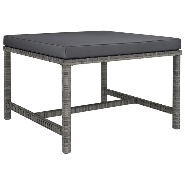 vidaXL 5-piece Garden Lounge Set with Cushions Poly Rattan Grey