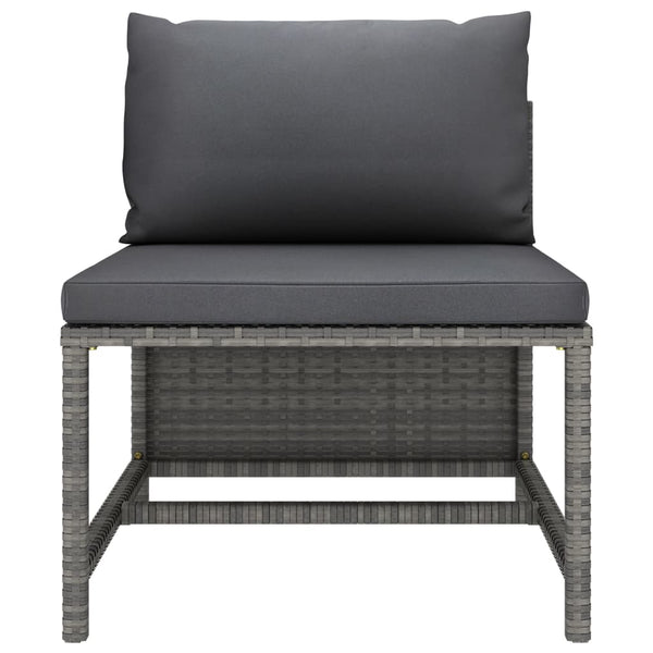 vidaXL 10-piece Garden Lounge Set with Cushions Poly Rattan Grey