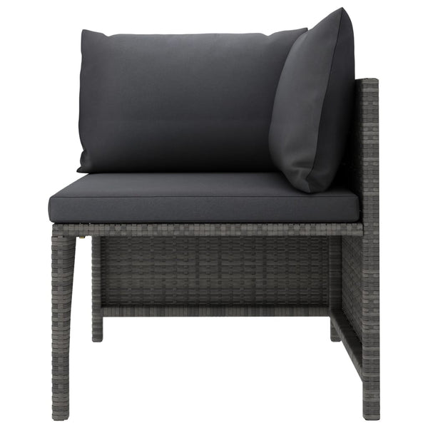 vidaXL 10-piece Garden Lounge Set with Cushions Poly Rattan Grey
