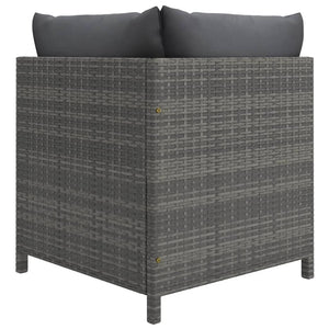 vidaXL 10-piece Garden Lounge Set with Cushions Poly Rattan Grey