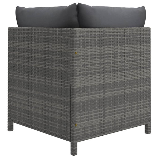 vidaXL 10-piece Garden Lounge Set with Cushions Poly Rattan Grey