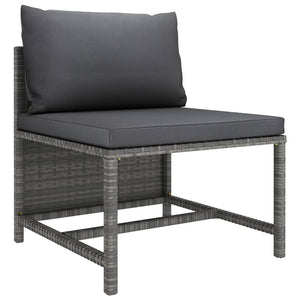 vidaXL 10-piece Garden Lounge Set with Cushions Poly Rattan Grey