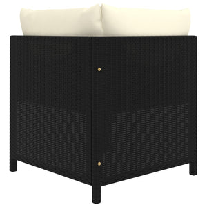 vidaXL 5-piece Garden Lounge Set with Cushions Poly Rattan Black