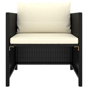vidaXL 5-piece Garden Lounge Set with Cushions Poly Rattan Black