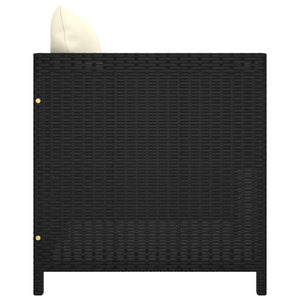vidaXL 5-piece Garden Lounge Set with Cushions Poly Rattan Black