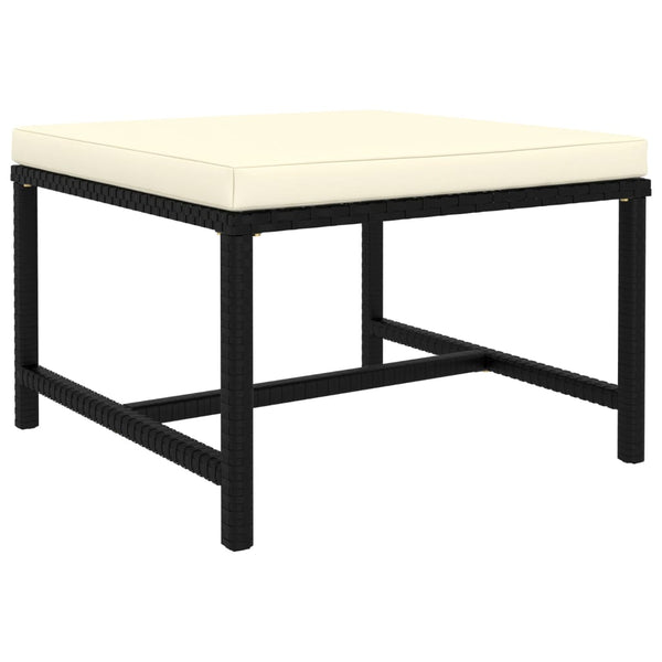 vidaXL 5-piece Garden Lounge Set with Cushions Poly Rattan Black