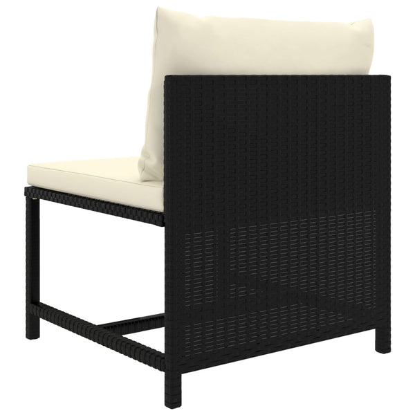 vidaXL 6-Piece Garden Lounge Set with Cushions Poly Rattan Black