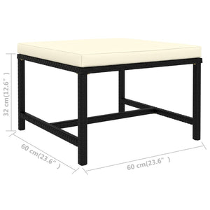 vidaXL 7-Piece Garden Lounge Set with Cushions Poly Rattan Black