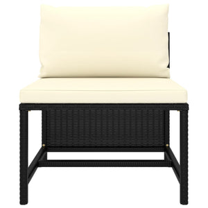 vidaXL 9-piece Garden Lounge Set with Cushions Poly Rattan Black
