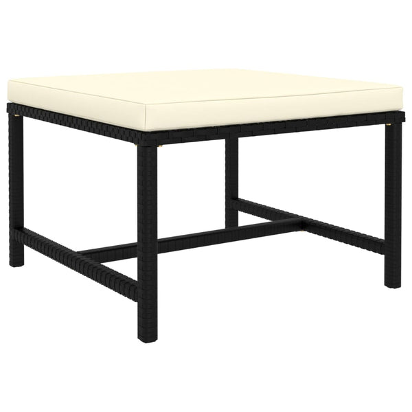 vidaXL 9-piece Garden Lounge Set with Cushions Poly Rattan Black