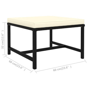 vidaXL 8-piece Garden Lounge Set with Cushions Poly Rattan Black