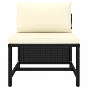 vidaXL 8-piece Garden Lounge Set with Cushions Poly Rattan Black