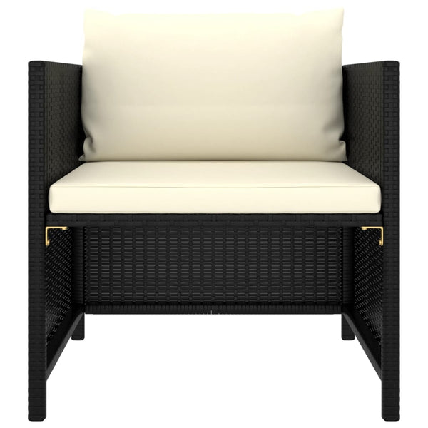 vidaXL 8-piece Garden Lounge Set with Cushions Poly Rattan Black