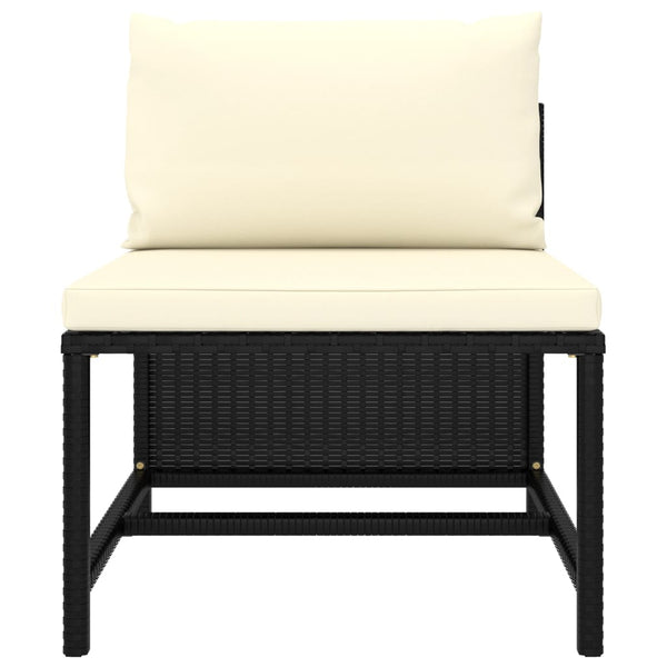 vidaXL 9-piece Garden Lounge Set with Cushions Poly Rattan Black