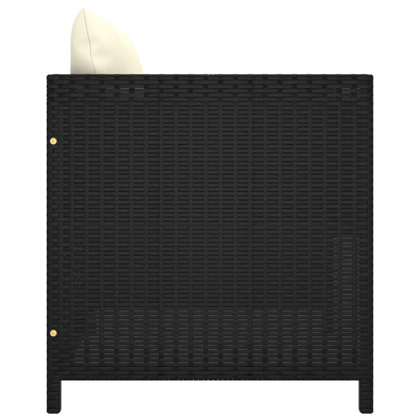 vidaXL 12-Piece Garden Lounge Set with Cushions Poly Rattan Black