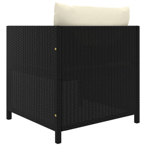 vidaXL 12-Piece Garden Lounge Set with Cushions Poly Rattan Black
