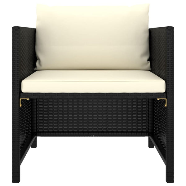vidaXL 12-Piece Garden Lounge Set with Cushions Poly Rattan Black