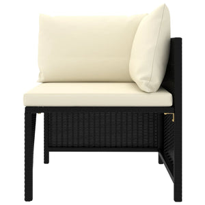vidaXL 12-Piece Garden Lounge Set with Cushions Poly Rattan Black