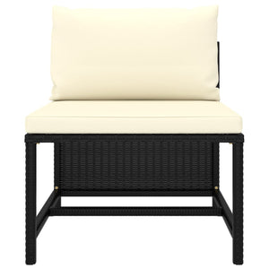 vidaXL 12-Piece Garden Lounge Set with Cushions Poly Rattan Black