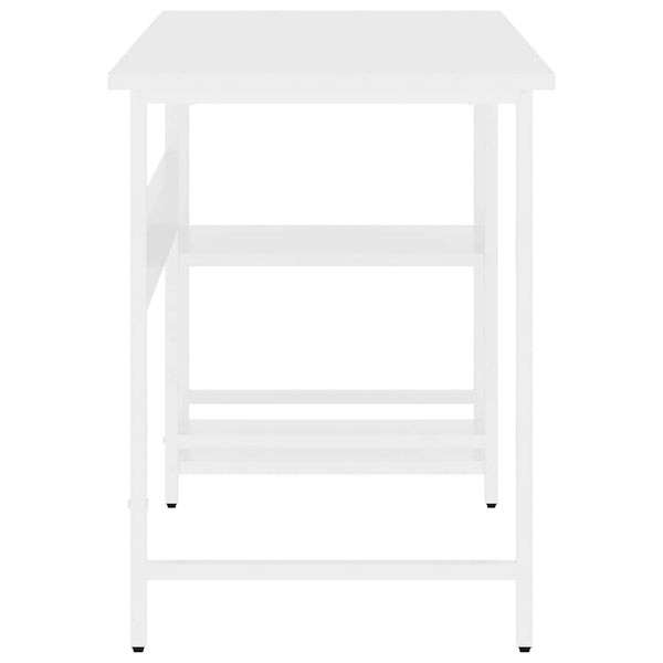 vidaXL Computer Desk White 105x50x72 cm MDF and Metal