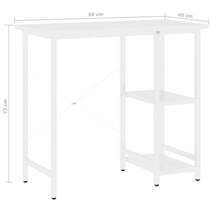 vidaXL Computer Desk White 80x40x72 cm MDF and Metal