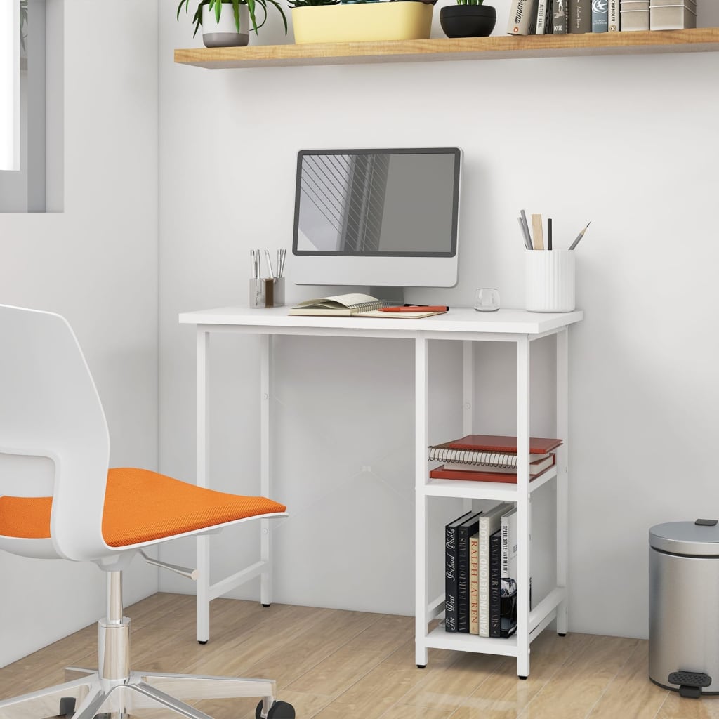 vidaXL Computer Desk White 80x40x72 cm MDF and Metal