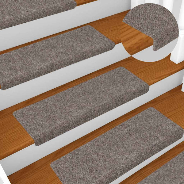 vidaXL Self-Adhesive Stair Mats 15 pcs. 65x21x4 cm Beige Rectangular Edge