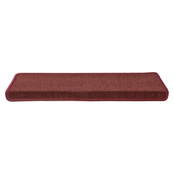 vidaXL Stair Mats 15 pcs. 65x21x4 cm Bordeaux Rectangular Edge