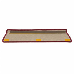 vidaXL Stair Mats 15 pcs. 65x21x4 cm Bordeaux Rectangular Edge