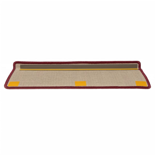 vidaXL Stair Mats 15 pcs. 65x21x4 cm Bordeaux Rectangular Edge